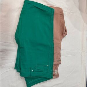 Guess by Marciano Green and Pink Skinny Jeans